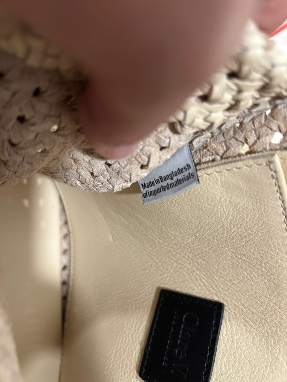 Clare V Petit Simple Tote Cream Rattan Woven Leather Crossbody Summer Bag NWT - Picture 9 of 9